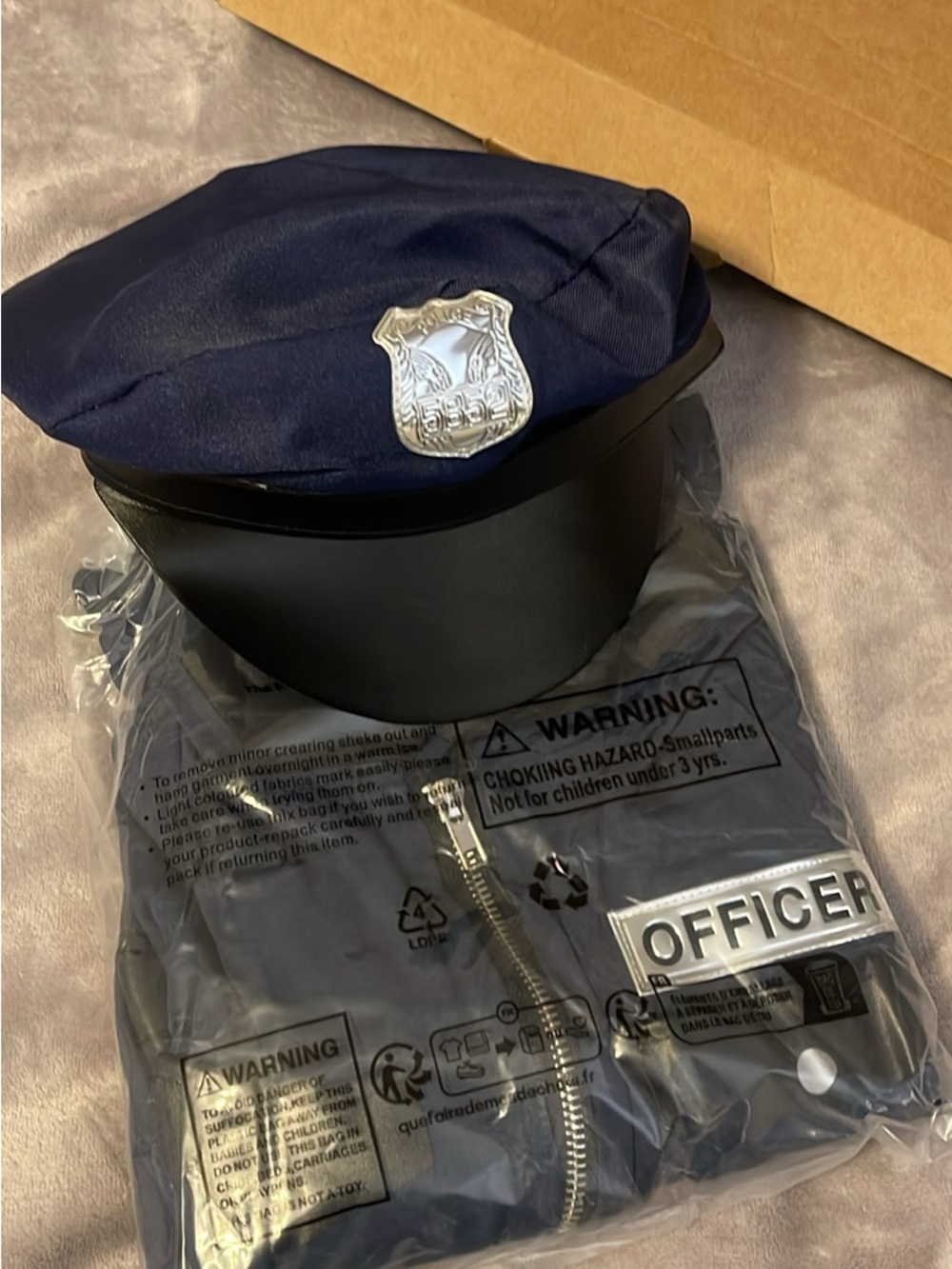 Police Officer Costume Cap and Jacket Set